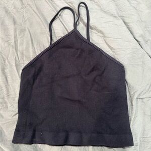 By Together Boutique Black Ribbed Cropped Tank Top